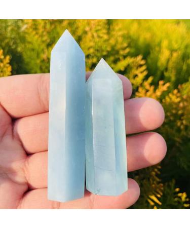 Crystal Stone Natural Blue Aquamarine Quartz Crystal Point Tower Gemstone Home Decor Natural Stones and Minerals Reiki Gift (Color : Blue Size : 50-60mm) 50-60mm Blue - Buy Online on GoSupps.com