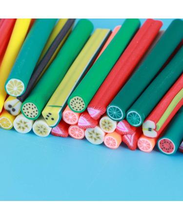 50pcs Soft Ceramics Nail Art Stickers 3D Colorful Manicure Sticks for DIY Decoration 5 x 50 mm (Fruit Style) - Buy Online on GoSupps.com