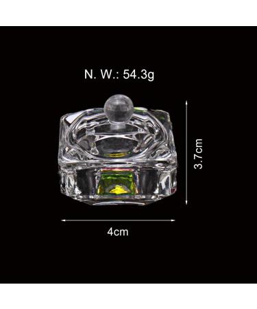 1 pc Rainbow Glass Crystal Acrylic Liquid Holder Dish Dappen Dish Glass Cup with Lid Bowl for Acrylic Powder Monomer Nail Tool HJ-NAPB019 (Square Shape) HJ-NAPB019-Square - Buy Online on GoSupps.com