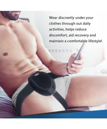 Hilph Inguinal Hernia Belt for Men & Women - Flexible Support with Removable Compression & Gel Cooling Pads - Pain Relief Size M - Buy Online on GoSupps.com
