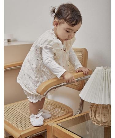 LACOFIA Baby Girls Christening Shoes | Anti-Slip Soft Sole Prewalkers 6-12 Months - White - Buy Online on GoSupps.com