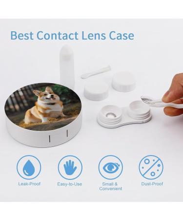 Dog Corgi Print Contact Lens Case - Travel & Care Box for Stylish Lens Storage - Buy Online on GoSupps.com