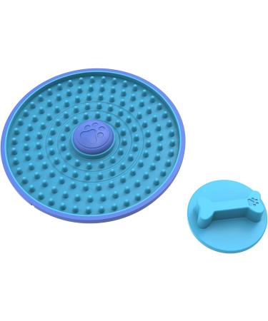 Lick Mat for Dogs - Cage Training Tool with Peanut Butter, Secure to Crate, Kennel Therapy, Slow Feeder Pad for Boredom & Anxiety - Blue - Buy Online on GoSupps.com