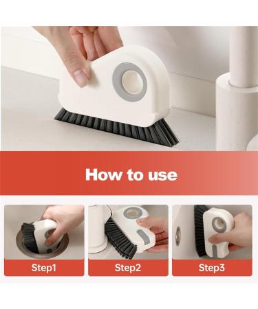2 in 1 Groove Cleaning Brush Window Track Cleaning Tools New Multifunction Hard Bristle Crevice Cleaning Brush with Hidden Scraper Grout Cleaner Grip Brush for Sliding Door Track (Gray 2pcs) Grey 2pcs - Buy Online on GoSupps.com