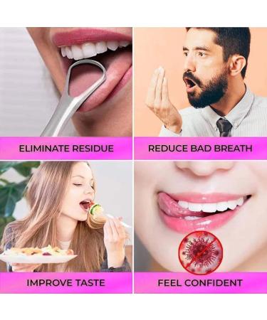 Eco-Friendly Stainless Steel Tongue Scraper - Reusable Metal Cleaner for Fresh Breath | D3Y2 - Buy Online on GoSupps.com