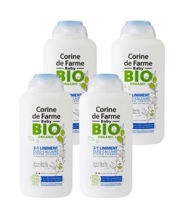 Corine de Farme Oil Limescale Liniment | Baby Changing Care | Organic Ecocert Cosmos Certification | Fragrance Free, Preservative Free, Mineral Oil | Irritation Prevention and Redness | Pack of 4