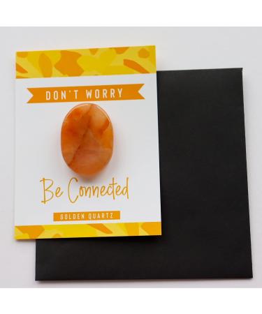 Golden Quartz Crystal Worry Thumb Stone Meditation Spiritual Stress Relief Gift Birthday Stocking Filler Healing Energy Reiki Chakra - Buy Online on GoSupps.com