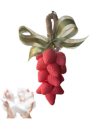 Savon Visage en Forme de Fraise Savon Nettoyant Avec Corde - claircissant Hydratant Esth tique pour le Bain Soin D coratif Corps