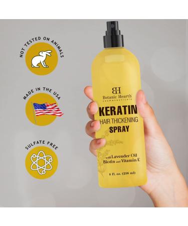 Botanic Hearth Keratin Hair Spray with Biotin, Vitamin E & Minerals - 8 fl oz - Made in USA - Buy Online on GoSupps.com