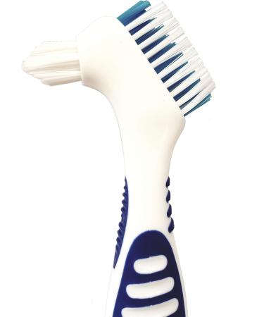 2-Piece Denture Brush Set | Double-Bristled Ergonomic Toothbrush for False Teeth Care | Portable Dental Hygiene Solution - Buy Online on GoSupps.com