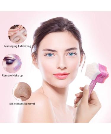 Minkissy Star Shape Facial Skin Scrubber Brush - Double-Sided Exfoliating and Pore Cleansing Brush for Sensitive Skin - Portable Face Massager and Skin Exfoliator - Buy Online on GoSupps.com