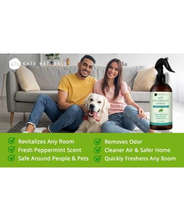 Kate Naturals Peppermint Air Freshener Spray (2 Pack) - Odor Eliminator & Fabric Refresher with Essential Oils for Pillows, Linen, and Room - Minty Fresh Aroma - Buy Online on GoSupps.com