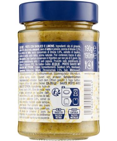  Italian Gourmet E.R. Barilla Basil and Lemon Pesto 6-pack of gluten-free Italian pasta sauces with a hint of lime/lemon and basil pasta sauce green pesto + gourmet Italian polpa 40g - Buy Online on GoSupps.com