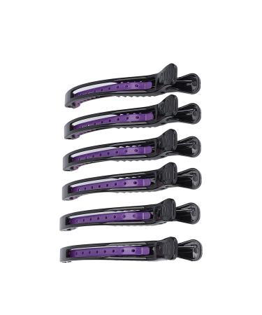 Pack of 6 Black & Purple Hair Clips - Sectioning & Curl Hairdresser Supplies | International Shipping - Buy Online on GoSupps.com