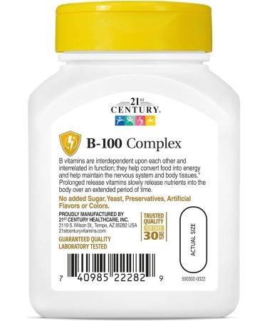 21st Century Vitamin B-100 Complex 60 Count (2 Pack) - Buy Online on GoSupps.com
