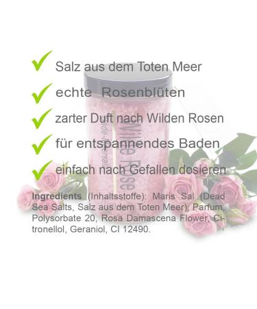 Frankonia Bath & Spa Rose Bathing Salt 450g - Vegan Wild Rose Crystals for Relaxation & Body Care - Dead Sea Sea Salt Additive - Buy Online on GoSupps.com