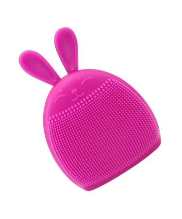 Face Scrubber - Facial Cleansing Brush Face Scrub Clean Brush - Face Brushes for Cleansing Handheld Face Exfoliator Brush for Sensitive Delicate Dry Skin Cleaning Rose Red Rabbit