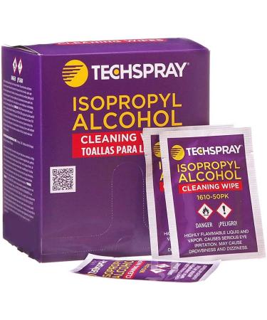 Techspray 1610-50PK Isopropyl Alcohol (IPA) 99.8% Pre-Saturated Wipes