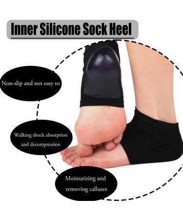 Jootuepo Gel Socks - 3 Pairs Soft Open Toe Heel Socks for Cracked Skin - Foot Care Treatment (Black) - Buy Online on GoSupps.com