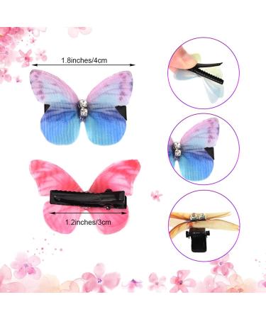 40 Pcs Medium Organza Butterfly Hair Clips for Women - Colorful Fabric Wedding Party Hair Accessories - Buy Online on GoSupps.com