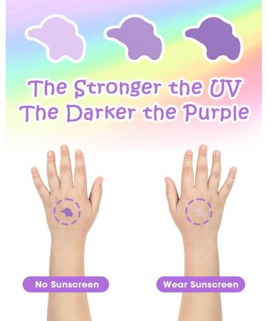 UV Detection Stickers for Sunscreen - 120 Count Safe for Kids Age 3+ 4 Fun Designs Know When to Reapply - Buy Online on GoSupps.com