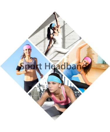 Fashband Boho Sports Headband Black Elastic Headbands Non Slip Hair Bands Fitness Sweatband Running Workout Yoga Hair Accessories for Women and Men(Pink) - Buy Online on GoSupps.com