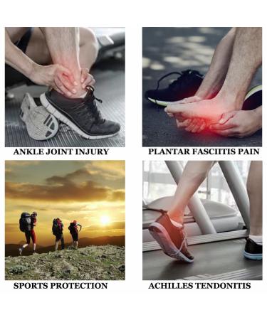 Copper Ankle Brace Support Elastic Compression Sleeve for Plantar Fasciitis Sprains & Achilles Tendonitis Breathable Pain Relief Protector for Sports & Daily Use (L/XL - Buy Online on GoSupps.com