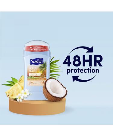 Suave Deodorant Antiperspirant for Women Variety Pack Tropical Paradise + Mango & Citrus Invisible Solid 48H Protection Anti-Staining 2.6 Oz Ea (2 Piece Set) - Buy Online on GoSupps.com