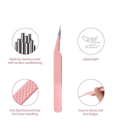 Professional False Eyelash Extension Tweezers Straight and Curved High-Quality Lash Extension Tools for Lash Fan Isolation Smooth Stainless Steel Grip By Wendy lashes. tweezers-1 - Buy Online on GoSupps.com