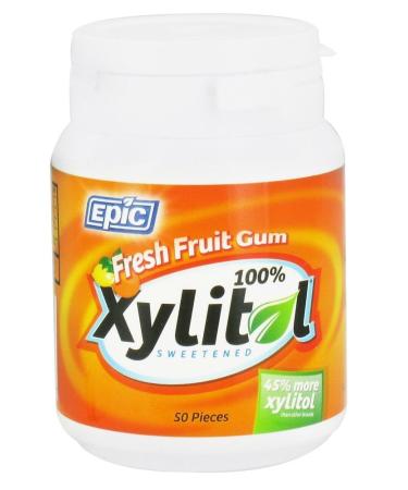Epic Dental Xylitol Gum - Sugar-Free Fresh Fruit Flavor (50 Pieces) | Healthy Teeth & Fresh Breath - Buy Online on GoSupps.com