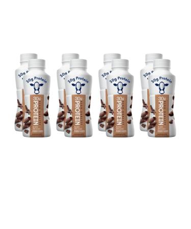 High Protein Chocolate Nutrition Shake 30g Protein per Bottle | 8 Pack (11.5 Fl Oz) | Only 2g Sugar & 150 Calories | Enriched with 8 Naturally Occurring Vitamins & Minerals | Low Carb Recovery & Meal Replacement Drink