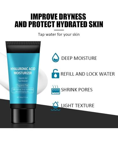 Hyaluronic Acid Moisturiser 60g - Face Moisturiser Cream - Body Moisturiser for Dry Skin - Skin Care Face Cream for Women - Moisturizing Soothing Anti Wrinkle Anti Aging Day & Night Cream - Buy Online on GoSupps.com