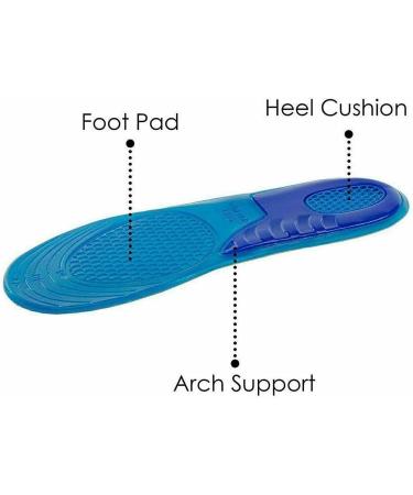 Unisex Orthotic Silicone Gel Insoles - Shock Absorbing Full Length Inserts for Boots & Sports Shoes - Comfortable Massaging Feet Support (M UK 6-9) - Buy Online on GoSupps.com