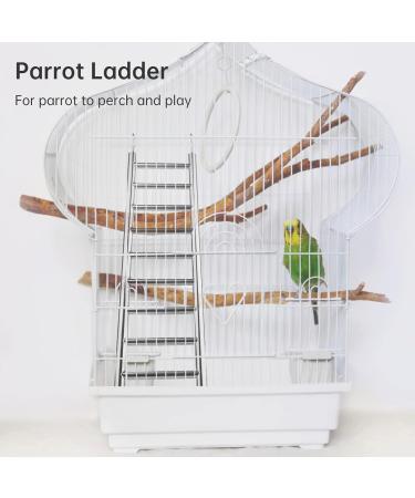 Gekmor 2 Pack Parrot Ladders - 9 Steps Stainless Steel Rustproof Non-Slip Perfect Bird Cage Accessories for Nymphensittich Cacadu & Love Birds - Buy Online on GoSupps.com