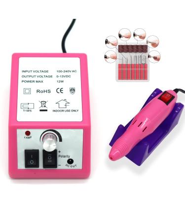 Fantexy Electric Nail Drill Machine 20000 RPM for Acrylic Nails Gel,Professional Nails Glazing Polisher Set, Gel Nails Glazing Nail Art Polisher Sets for Home Salon (Pink)