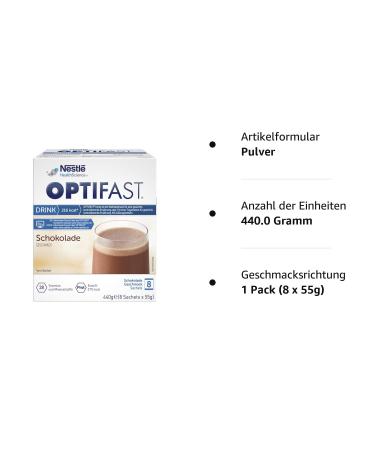 Optifast Diet Shake Chocolate - 8 Pack | Protein-Rich Weight Loss Meal | Quick Prep Delicious Taste & Essential Nutrients - Buy Online on GoSupps.com