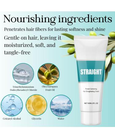 Cr me Pour D frisage Des Cheveux Fris s 2pcs Hair Straightening Cr me Lissage Cheveux Naturels Collagen Masque Cheveux Lissante Soyeuse et Brillante pour Cheveux Boucl s et secs 60ml - Buy Online on GoSupps.com