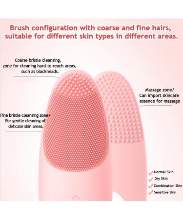 Waterproof Rechargeable Facial Cleansing Brush for Men | Exfoliating Electric Face Scrubber with 42 C Temp - Pink - Buy Online on GoSupps.com
