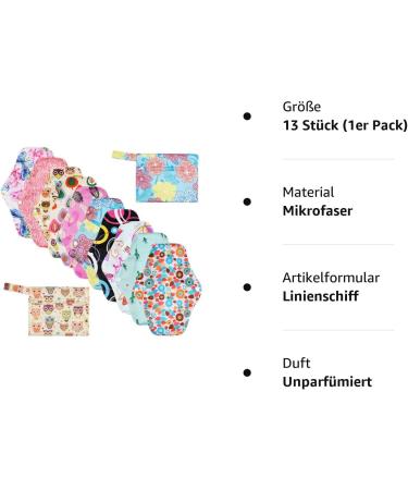 Rovtop 10 Pack Washable Bamboo Fiber Panty Liners - Reusable Sanitary Napkins with Eco-Friendly Gift Box & 2 Mini Pouches - International Shipping Available - Buy Online on GoSupps.com