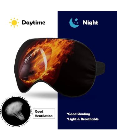 Buy American Football Fire Flames Sleeping Mask - Adjustable Soft Eye Mask for Men Women Boys & Girls | Light-Blocking Blindfold for Comfortable Sleep - Buy Online on GoSupps.com