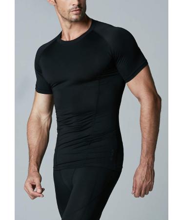 ATHLIO Men's Cool Dry Short Sleeve Compression Shirts - 3 Pack, Black, Size Large - Buy Online on GoSupps.com