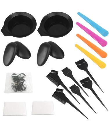 21 Packs Hair Dye Coloring Kit YuCool Dye Brush Comb Mixing Bowl Ear Caps Shower Cap Apron Sectioning Clips and Hairbands for DIY Salon Hair Dye Tool - Buy Online on GoSupps.com