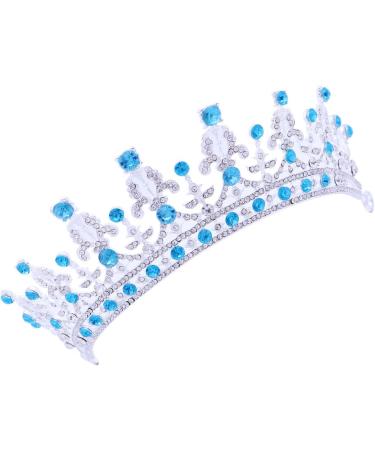 Frcolor Wedding Tiara Crown Rhinestones Crystal Bridal Pageant Princess Tiara Crown Headband (Blue) - Buy Online on GoSupps.com