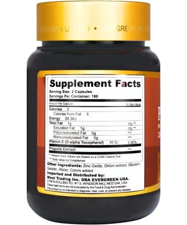 Propolis Concentrate 2000mg with Zinc & Onion 360caps - Evergreen Premium NZ - Buy Online on GoSupps.com