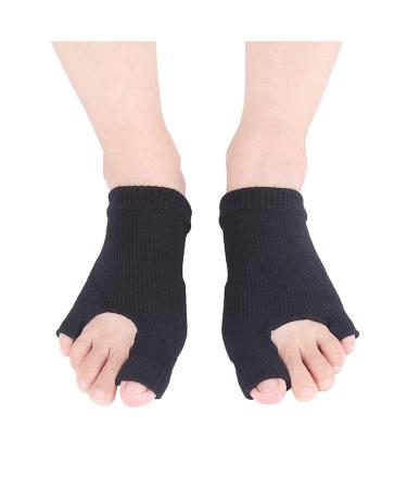 Hallux Valgus Corrector for Two Toes - Day & Night Foot Care Black Half Socks - Buy Online on GoSupps.com