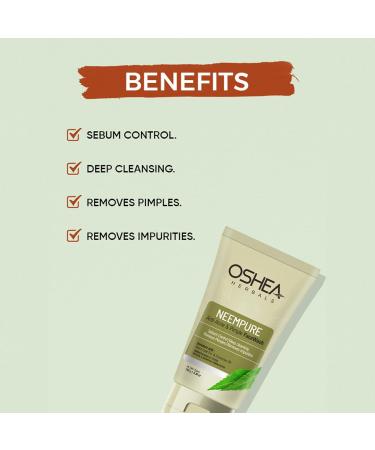 Herbals Neempure Anti Acne & Pimple Gel Face Wash | Neem & Cinnamon Oil | Deep Cleansing for All Skin Types | Controls Sebum & Removes Pimples - 150gm - Buy Online on GoSupps.com