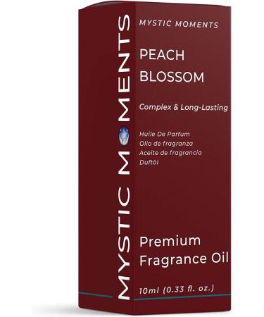 Mystic Moments Peach Blossom Fragrance Oil 10ml for Soaps, Candles, Bath Bombs | Ideal for Oil Burners, Diffusers, Skin & Hair Care - Buy Online on GoSupps.com