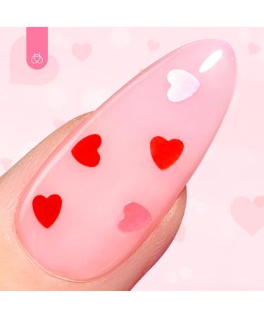 Beetles 6Pcs Reflective Glitter Gel Polish Set | Heart & Star Top Coat | Clear Pink Pastel UV Gel Nail Art - Long Lasting & No Wipe - Buy Online on GoSupps.com