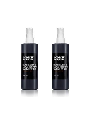 Scotch Porter Leave-in Conditioner Spray for Men | Daily Hydration Leave-In Beard & Hair Conditioner Spray | Non-Toxic Ingredients Free of Parabens Sulfates & Silicones |8oz 2 Pack