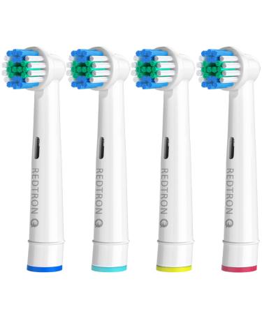 REDTRON Replacement Brush Heads Compatible with Oral B (4 Pcs) Electric Toothbrush Replacement Heads for Precision Clean Toothbrush Heads Compatible with Pro1000 Pro3000 Pro5000 Pro7000 and More White 4